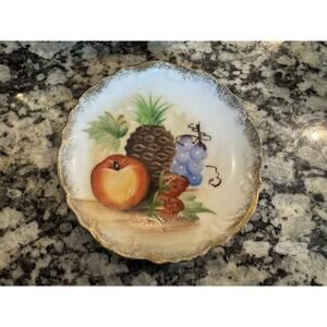 UCAGCO Fruit Decorative 4” Vintage Plate. Collectible Pineapple Grape Strawberry